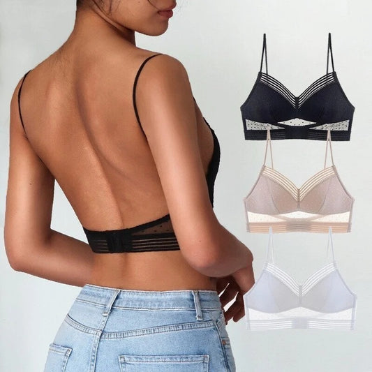 Women's Invisible Backless Bra – Lace Push-Up Bralette for Low Back & Wedding Lingerie
