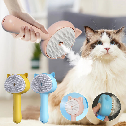Professional Pet Grooming Brush - Rechargeable Mist Spray & Self-Cleaning Slicker for Dogs & Cats