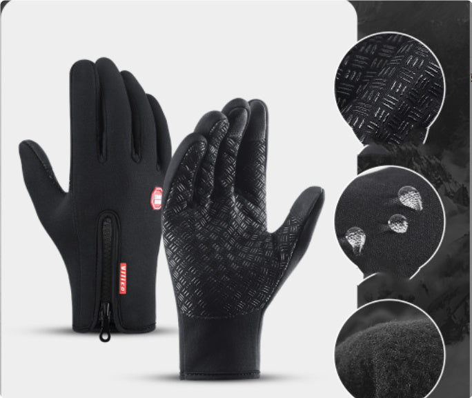 Premium Winter Motorcycle Gloves - Waterproof Touchscreen Compatible with Fleece Lining for Ultimate Warmth & Control