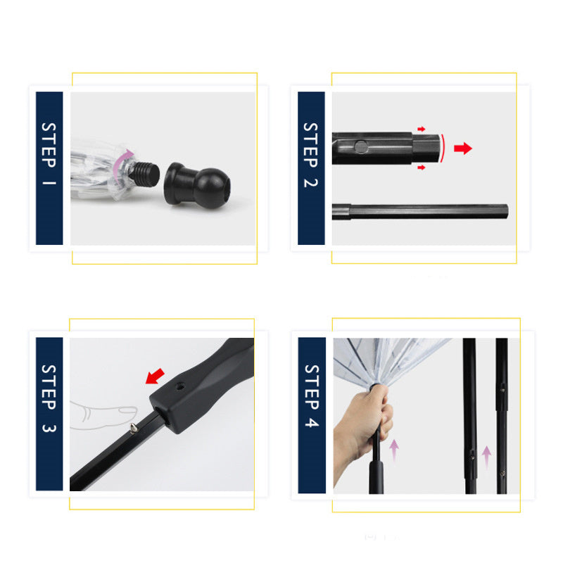 Premium Transparent Dog Umbrella with Leash - All-Weather Protection System for Rainy Day Walks