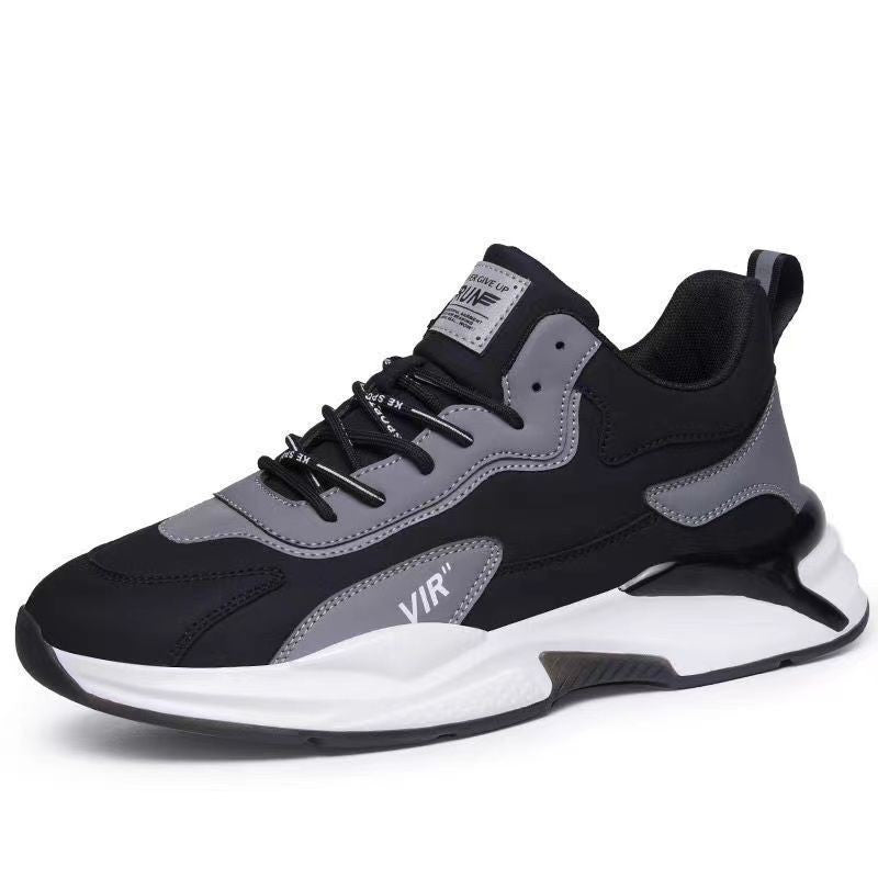 Stylish Black & White Sneakers for Men – Lightweight, Breathable Casual Outdoor Sports Shoes