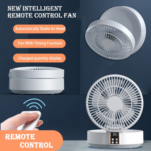 Premium Smart Portable Ceiling Fan - Remote Control with LED Night Light & USB Rechargeable Cooling System