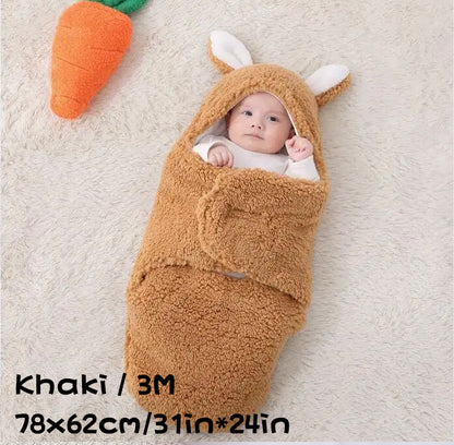 Super Soft Baby Sleeping Bag – Fluffy Fleece Swaddle Blanket with Head Support, Unisex Newborn Sleep Sack for Boys and Girls