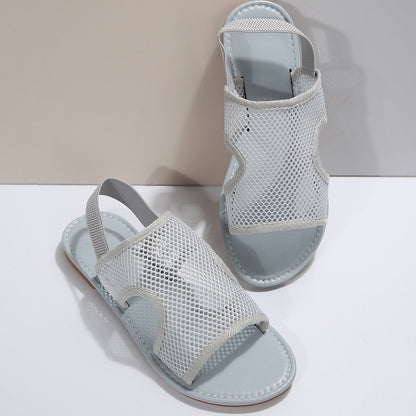 Unisex Mesh Sandals – Summer Casual Breathable Flat Beach Shoes for Women & Men
