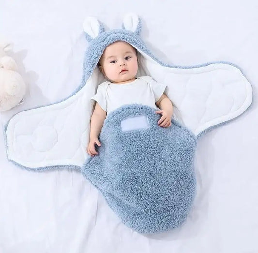 Super Soft Baby Sleeping Bag – Fluffy Fleece Swaddle Blanket with Head Support, Unisex Newborn Sleep Sack for Boys and Girls