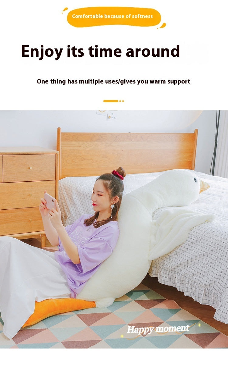 Cute Big White Geese Pillow – Soft Plush Toy, Adorable Stuffed Animal for Kids, Home Decor Cushion