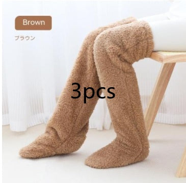 Over-the-Knee Fuzzy Socks for Women – Warm Winter Long Sleeping & Lounge Socks