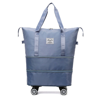 Women's Large Capacity Travel Bag with Universal Wheels – Double-Layer Dry & Wet Separation Fitness, Yoga, and Sports Handbag