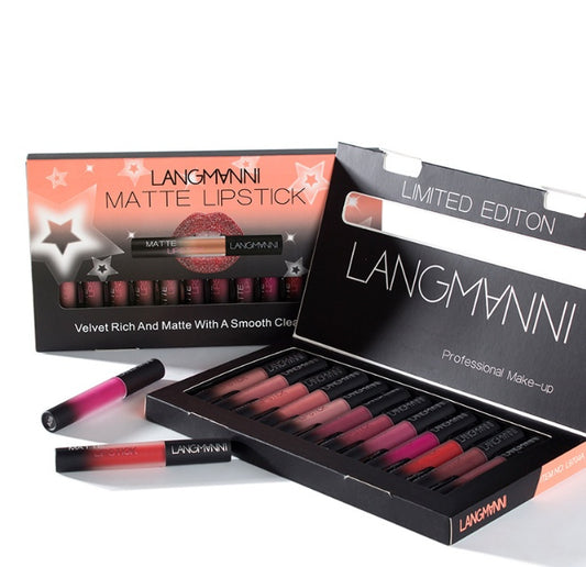 Waterproof Matte Velvet Lipstick Set – Long-Lasting Smudge-Proof Lip Color Collection