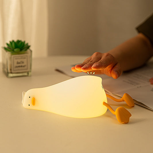 Premium Smart Duck Night Light - Silicone LED Bedside Lamp with Sleep Mode & Touch Control for Kids