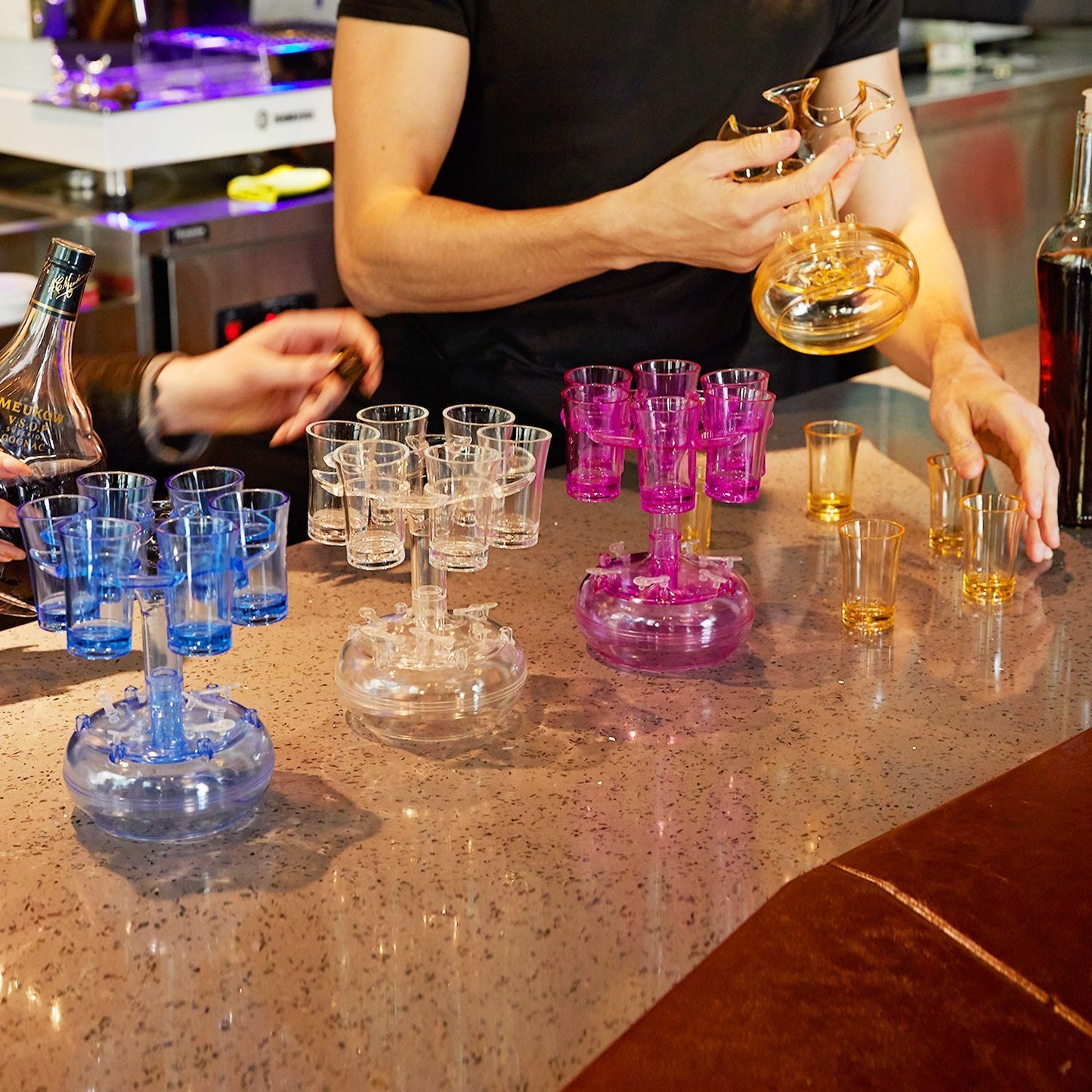 Premium 6-Shot Glass Dispenser - Professional Bar Caddy System for Ultimate Party Hosting & Entertainment