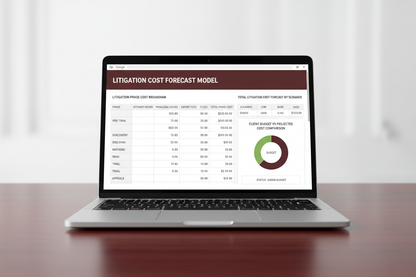 Litigation Cost Forecast Model - Laptop Mockup