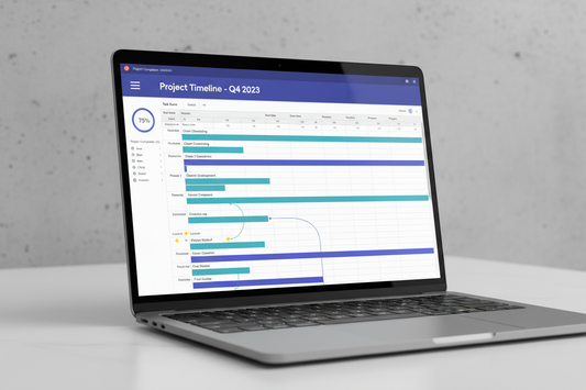 Project Timeline Gantt Sheet - Laptop Mockup
