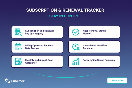 Renewal & Subscription Tracker - Feature Card