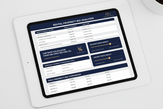 Rental Property ROI Analyzer - Tablet Flat Lay