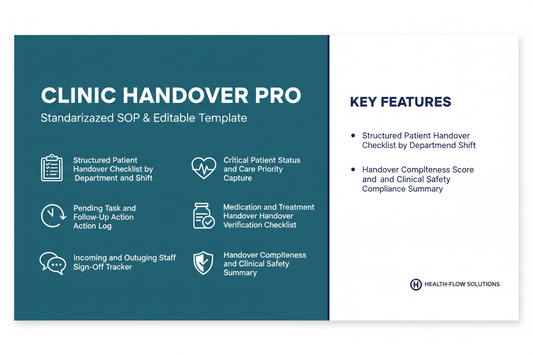Standardized Clinic Handover SOP & Editable Template - Feature Card