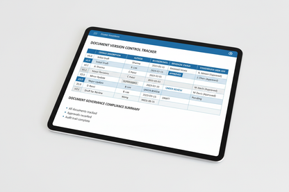 Version Control Tracker - Tablet Flat Lay
